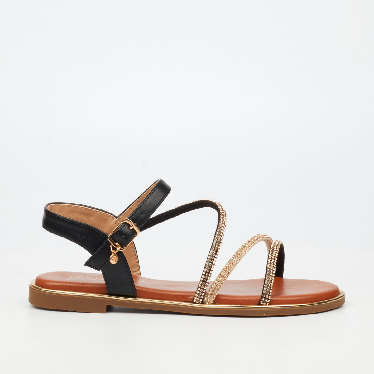 Miss Black Honor 6 Flat Sandals - Black