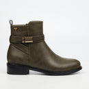 Butterfly Feet Huda 23 Ankle Boot - Olive footwear Butterfly Feet