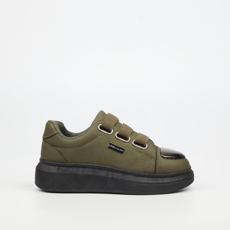 Urbanart Hype 12 Faux Wax Sneaker - Olive (kids)