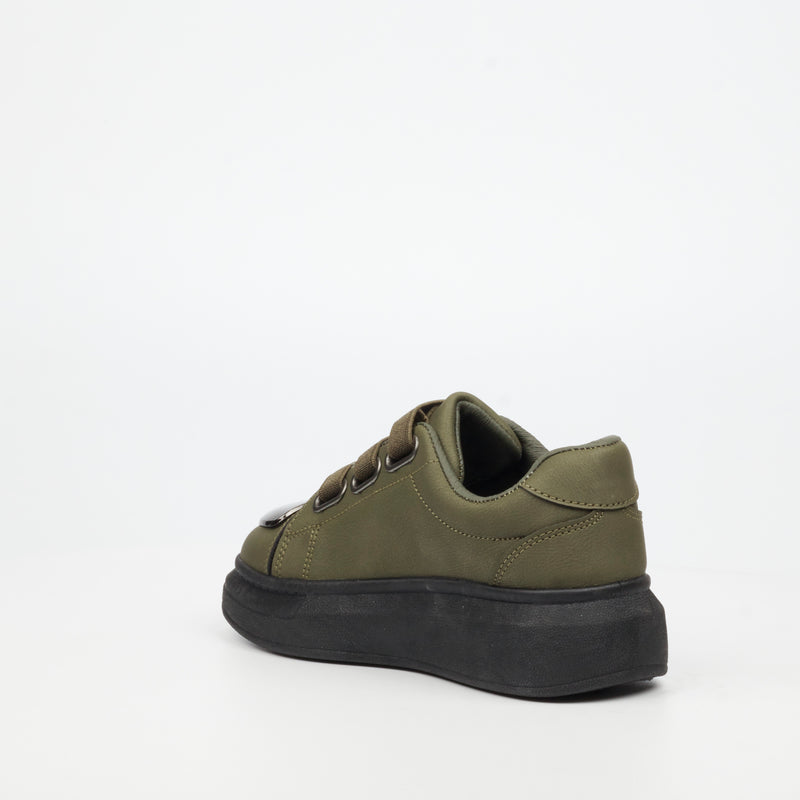 Urbanart Hype 12 Faux Wax Sneaker - Olive (kids)