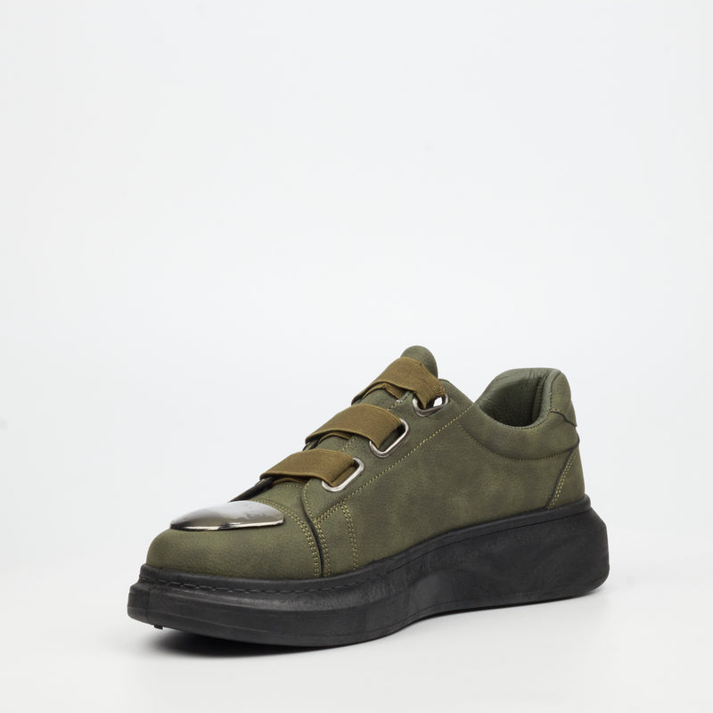Urbanart Hype 12 Faux Wax Sneaker - Olive