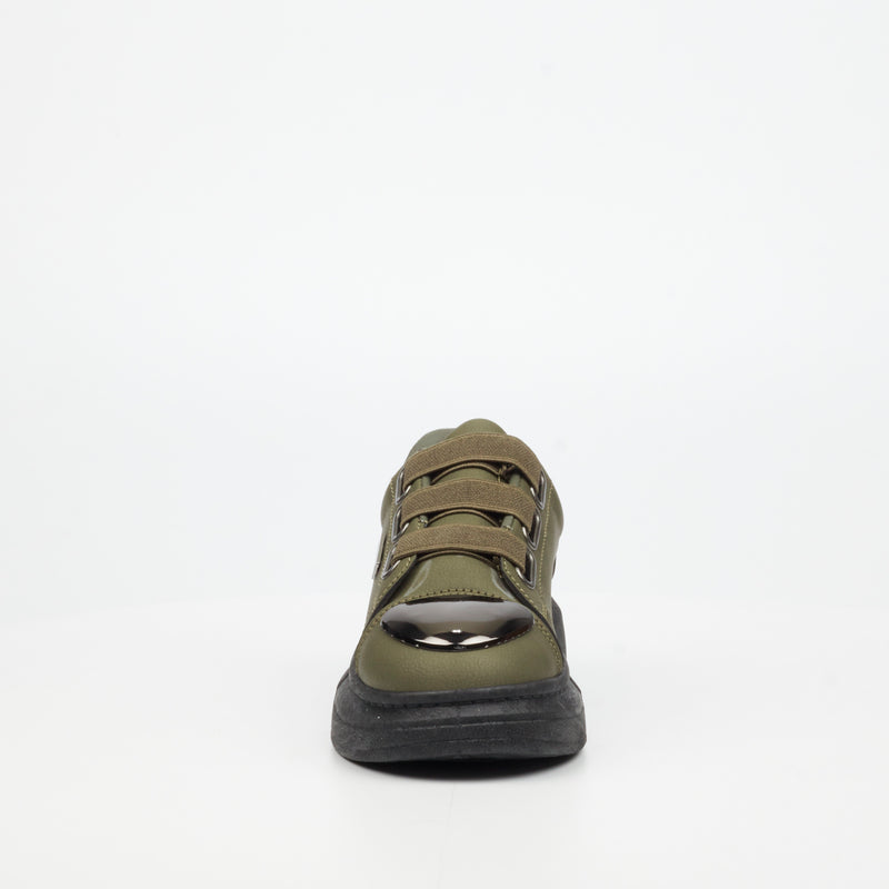 Urbanart Hype 12 Faux Wax Sneaker - Olive (youth)