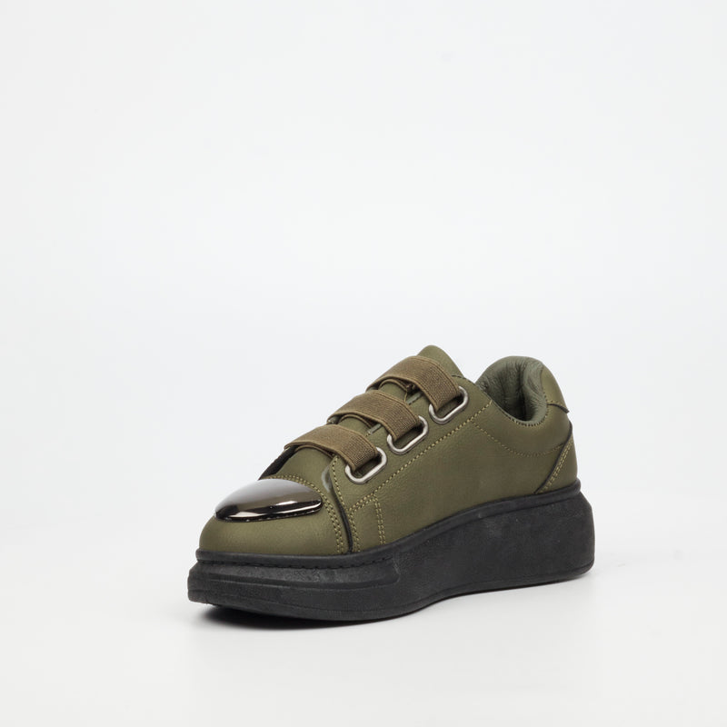 Urbanart Hype 12 Faux Wax Sneaker - Olive (youth)