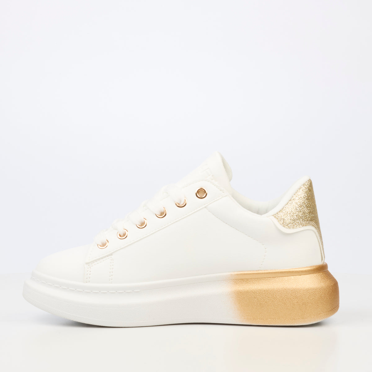 Urbanart Hype 23 Faux Leather Sneaker - Gold (Ladies)