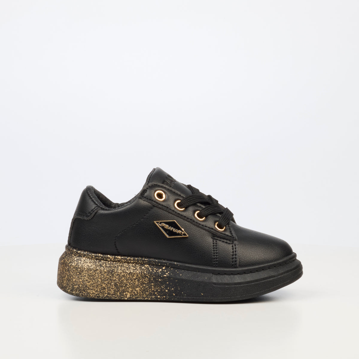 Urbanart Hype 26 Faux Leather Sneaker - Black (Kids)