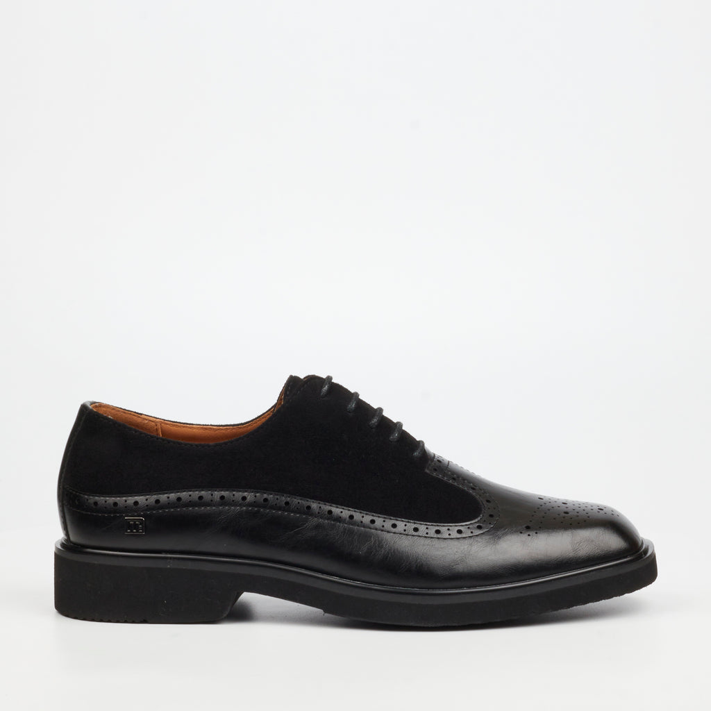Mazerata Ilario 5 Faux Wax / Faux Sude Shoe - Black footwear Mazerata