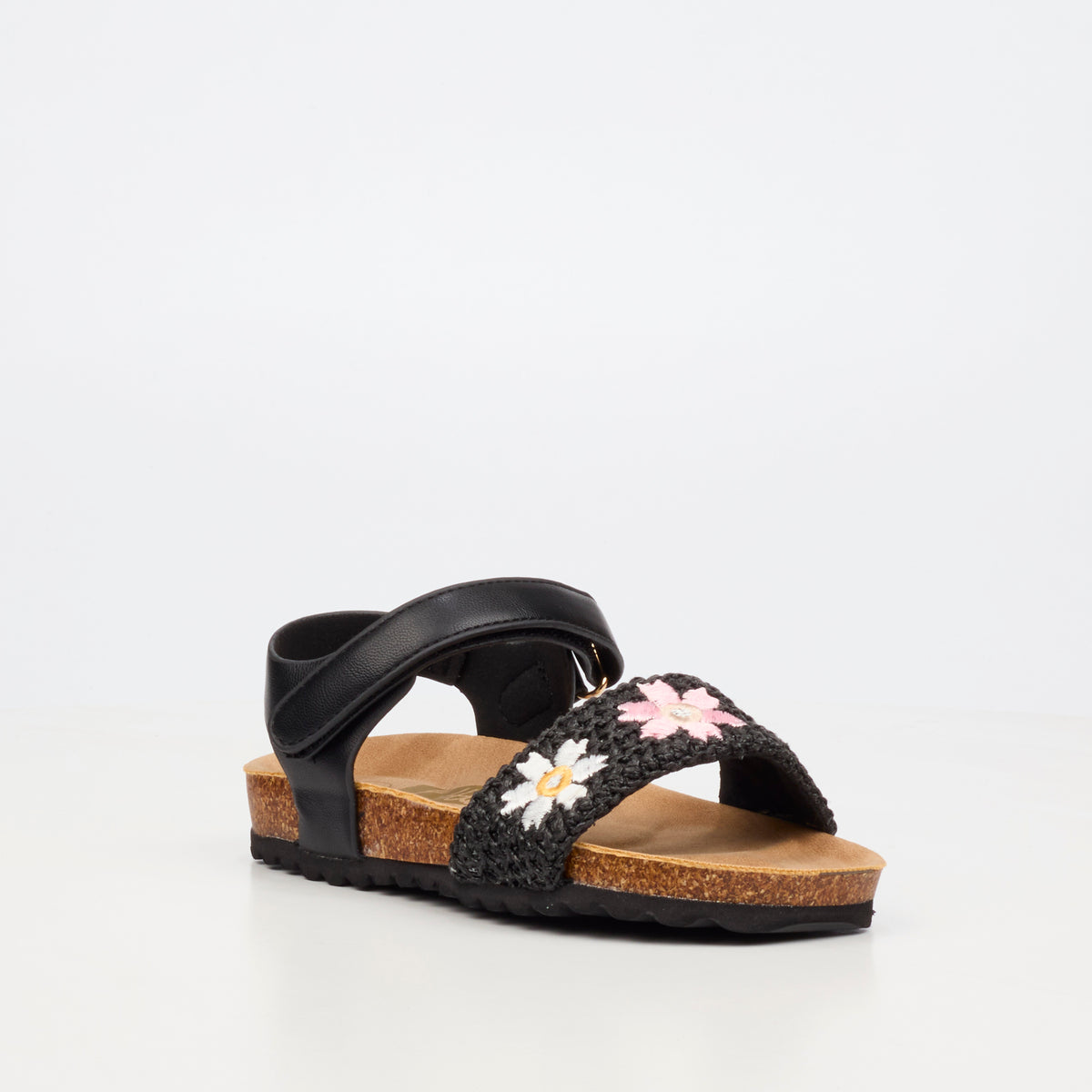 Little Miss Black Iris 1 Flat Sandal - Black