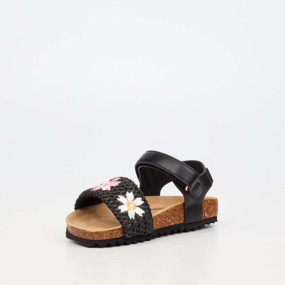 Little Miss Black Iris 1 Flat Sandal - Black