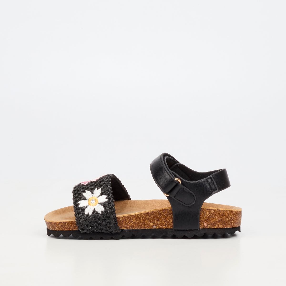 Little Miss Black Iris 1 Flat Sandal - Black