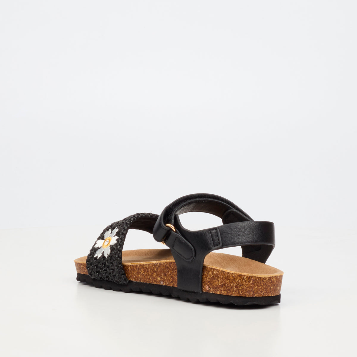 Little Miss Black Iris 1 Flat Sandal - Black