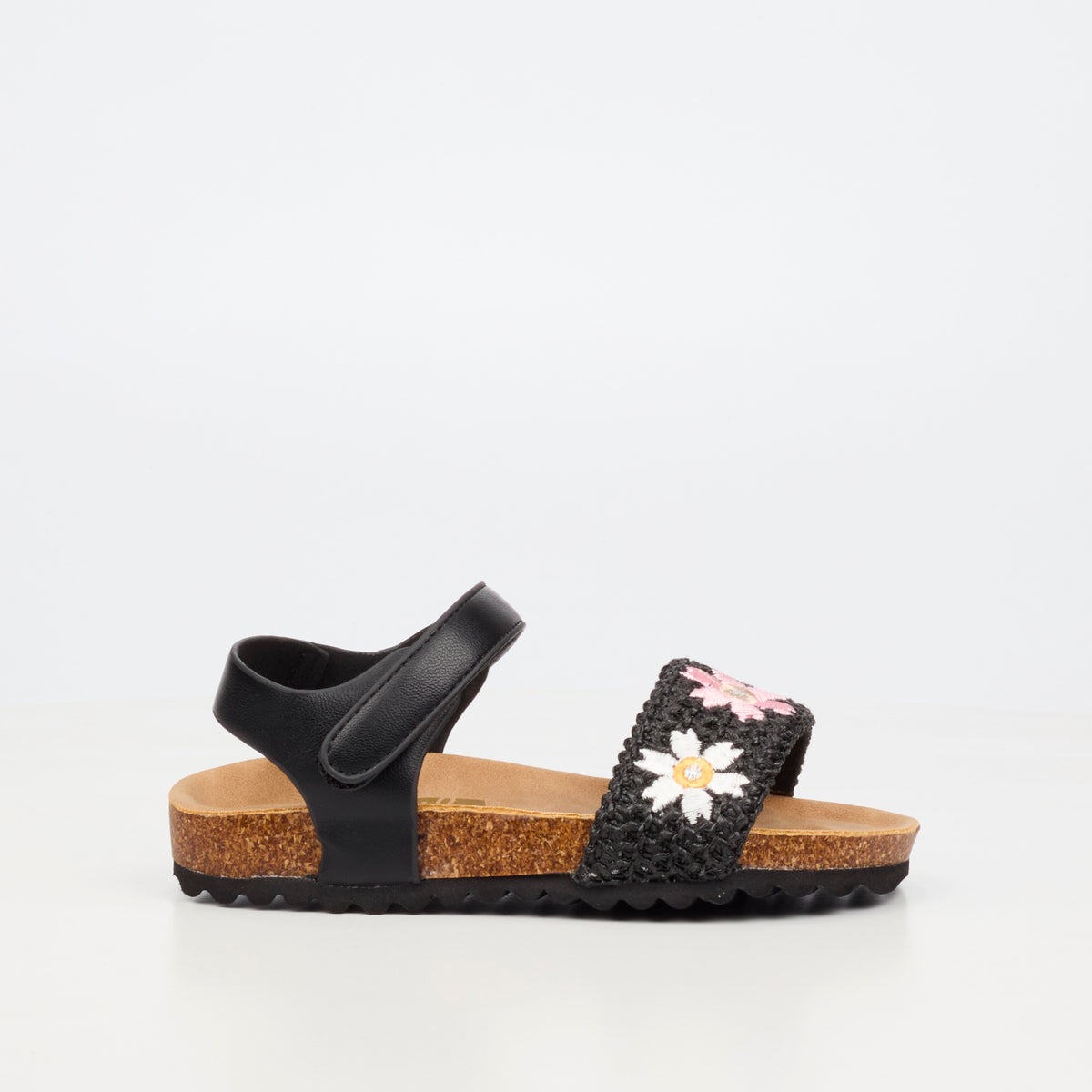 Little Miss Black Iris 1 Flat Sandal - Black