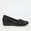 Butterfly Classics Isabella 1 Faux Leather Low Wedge - Black footwear Butterfly Classics