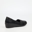 Butterfly Classics Isabella 1 Faux Leather Low Wedge - Black footwear Butterfly Classics