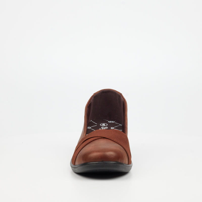 Butterfly Classics Isabella 1 Faux Leather Low Wedge - Chocolate footwear Butterfly Classics