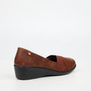 Butterfly Classics Isabella 1 Faux Leather Low Wedge - Chocolate footwear Butterfly Classics