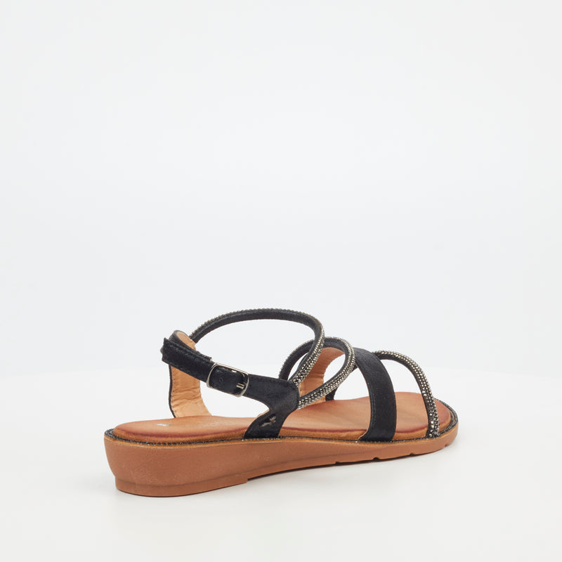 Butterfly Feet Iva 2 Flat Sandal - Black footwear Butterfly Feet   