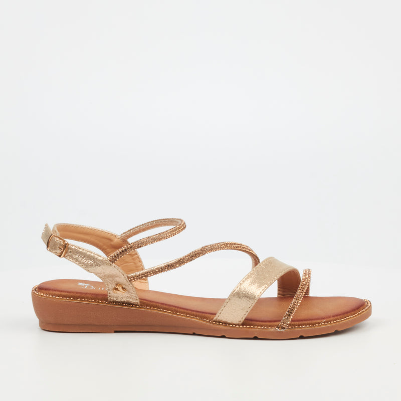 Butterfly Feet Iva 2 Flat Sandal - Gold footwear Butterfly Feet   