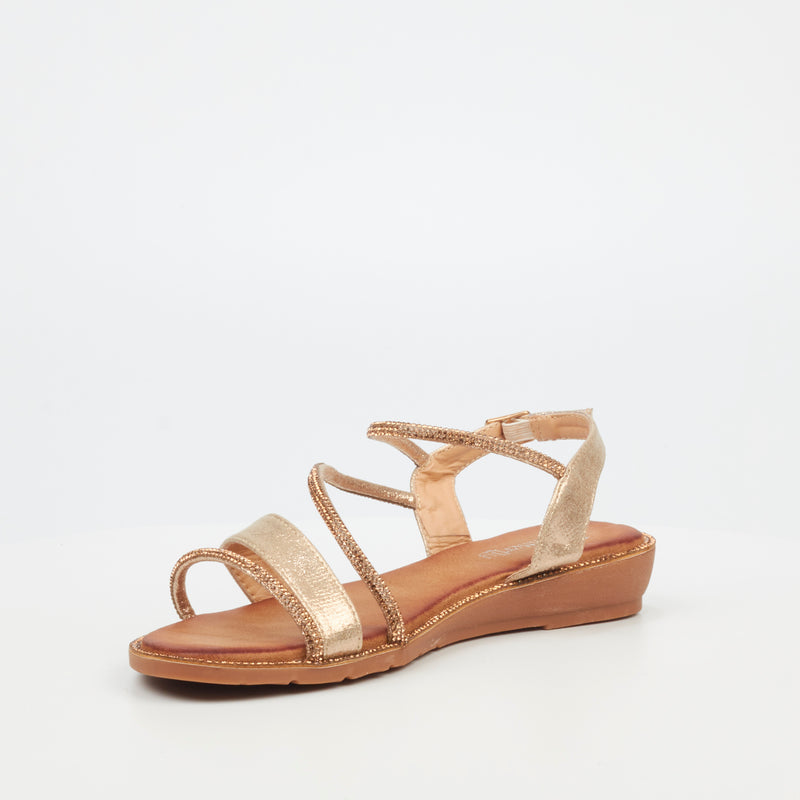 Butterfly Feet Iva 2 Flat Sandal - Gold footwear Butterfly Feet   