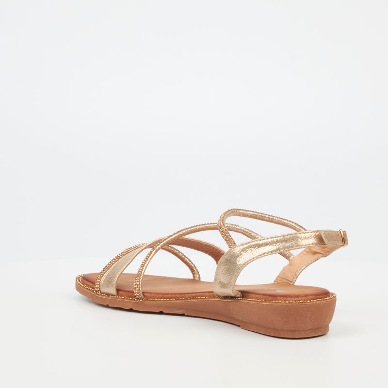 Butterfly Feet Iva 2 Flat Sandal - Gold footwear Butterfly Feet   