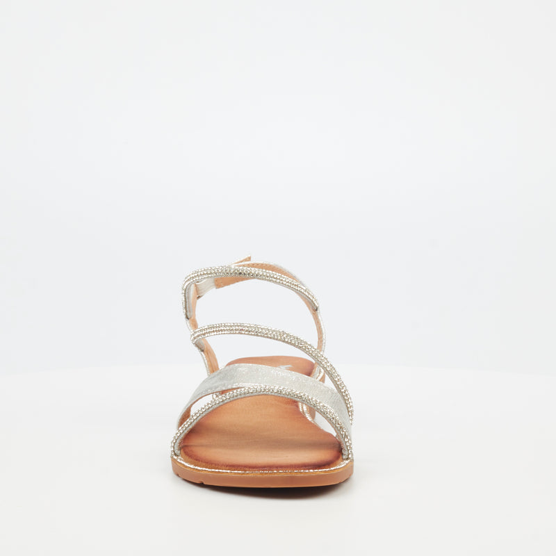 Butterfly Feet Iva 2 Flat Sandal - Silver footwear Butterfly Feet   