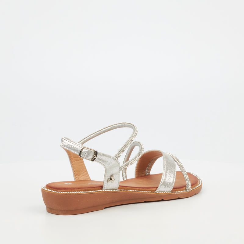 Butterfly Feet Iva 2 Flat Sandal - Silver footwear Butterfly Feet   