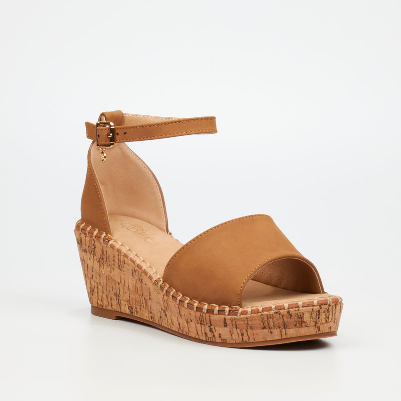 MIss Black Jayda 5 Wedge - Brown footwear Miss Black   