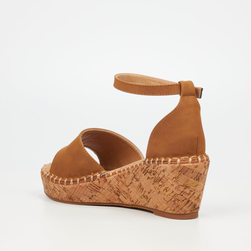 MIss Black Jayda 5 Wedge - Brown footwear Miss Black   