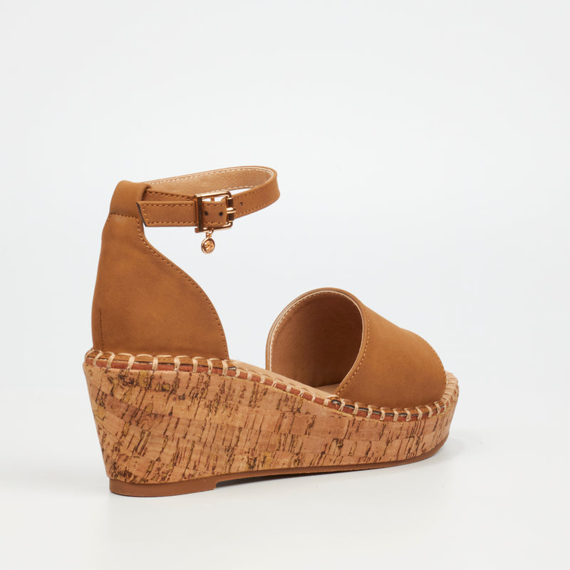 MIss Black Jayda 5 Wedge - Brown footwear Miss Black   