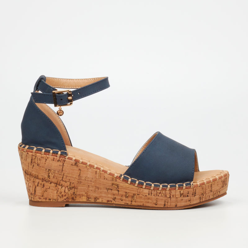 Miss Black Jayda 5 Wedge - Navy footwear Miss Black   