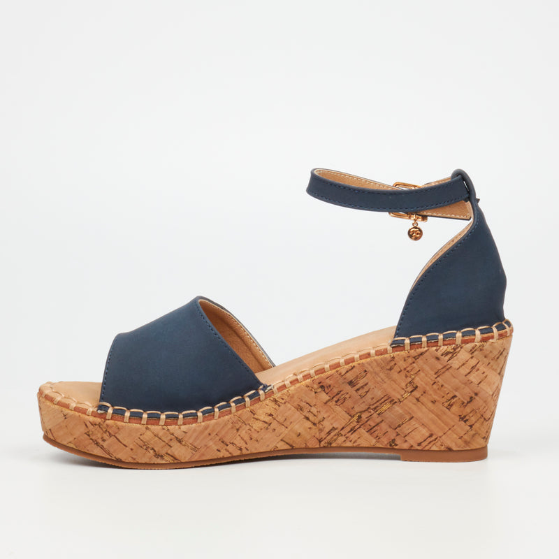 Miss Black Jayda 5 Wedge - Navy footwear Miss Black   