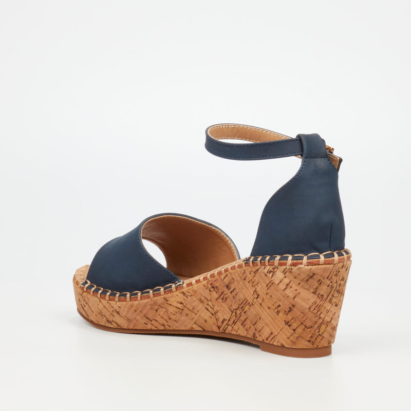 Miss Black Jayda 5 Wedge - Navy footwear Miss Black   