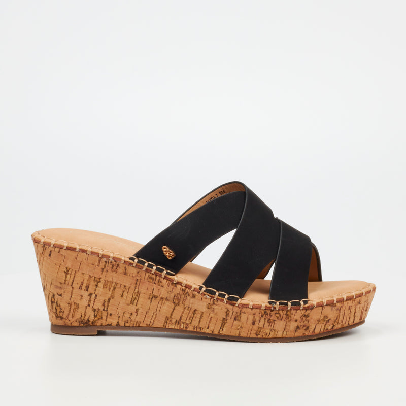 Miss Black Jayda 7 Wedge - Black footwear Miss Black   