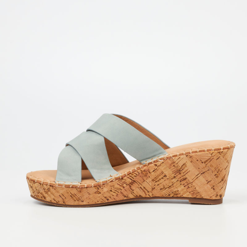 Miss Black Jayda 7 Wedge - Blue footwear Miss Black   