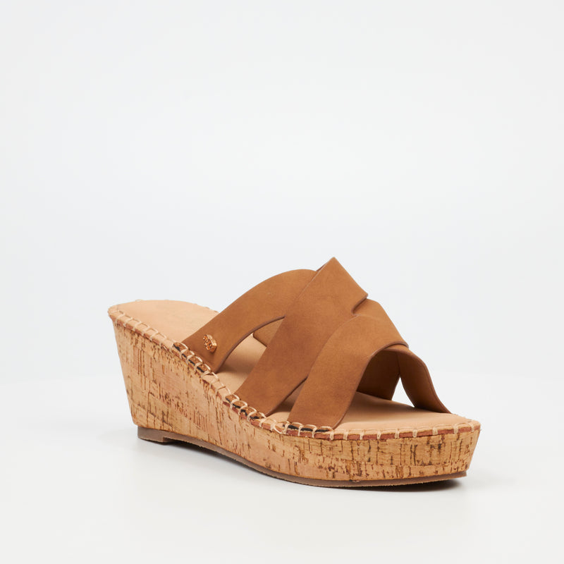 Miss Black Jayda 7 Wedge - Brown footwear Miss Black   