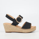 Miss Black Jayda 9 Wedge - Black footwear Miss Black