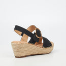 Miss Black Jayda 9 Wedge - Black footwear Miss Black