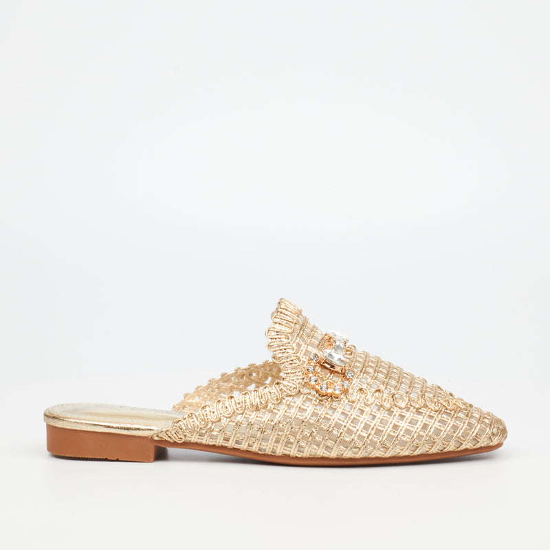 Miss Black Jipsy 6 Flat - Gold footwear Miss Black   