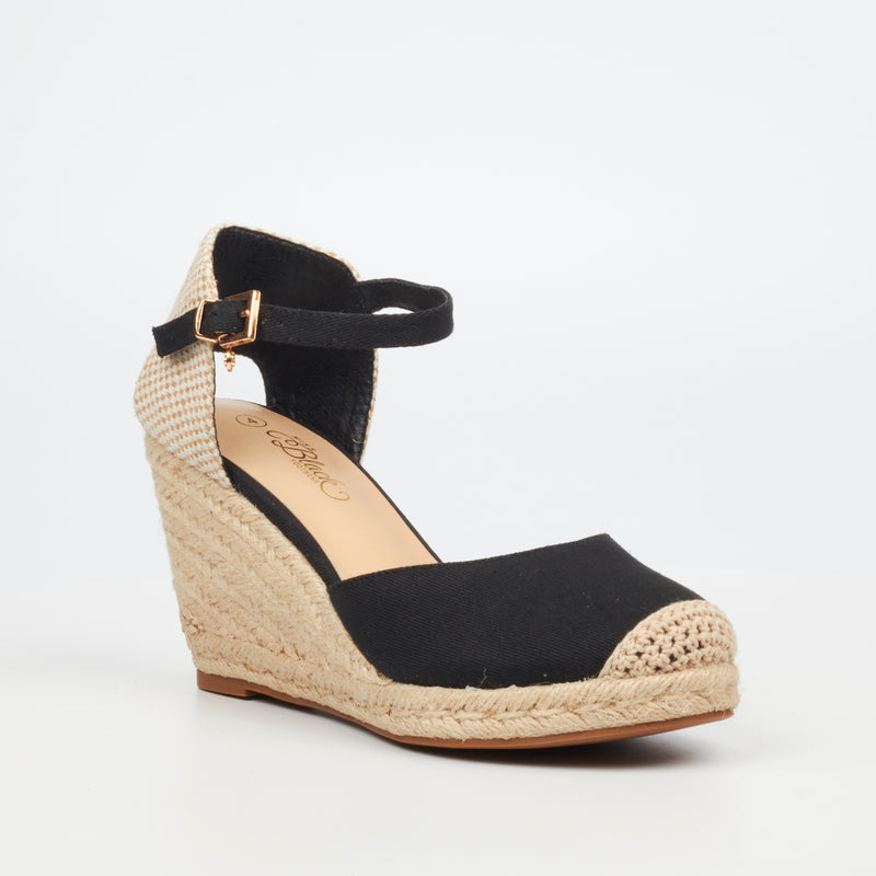 Miss Black Jojo 12 Wedge - Black