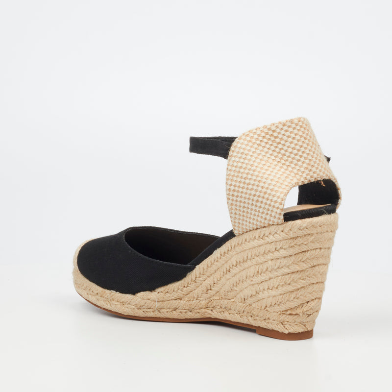 Miss Black Jojo 12 Wedge - Black