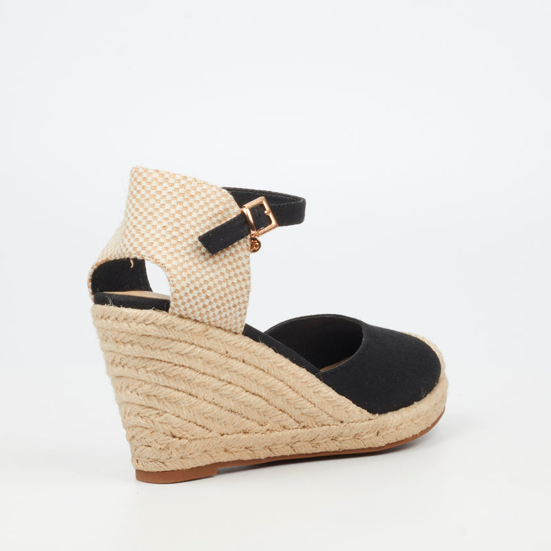 Miss Black Jojo 12 Wedge - Black