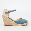 Miss Black Jojo 12 Wedge - Blue footwear Miss Black