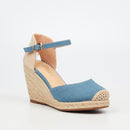 Miss Black Jojo 12 Wedge - Blue footwear Miss Black