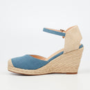 Miss Black Jojo 12 Wedge - Blue footwear Miss Black
