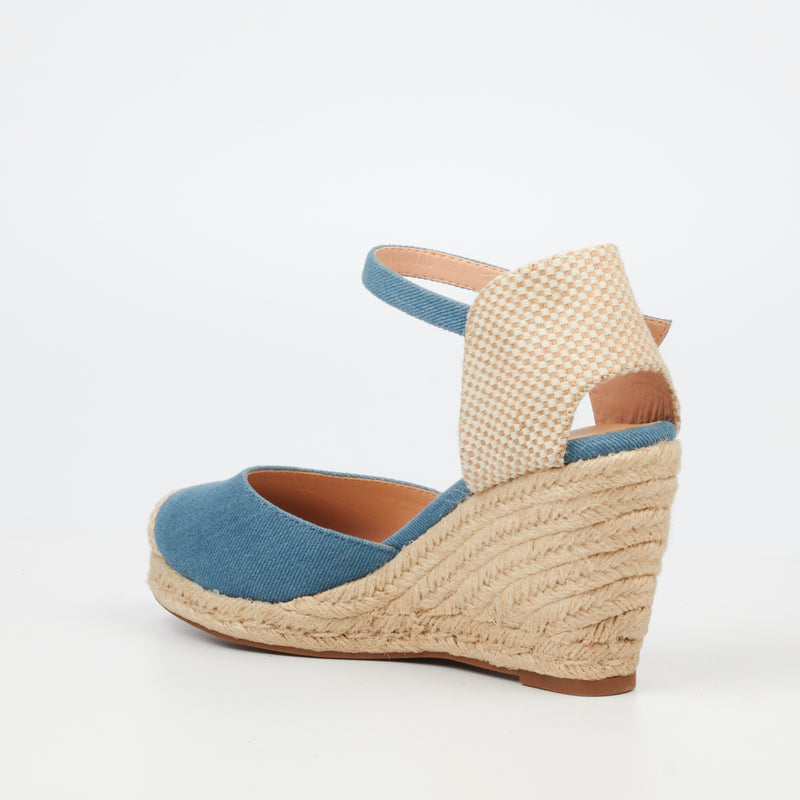 Miss Black Jojo 12 Wedge - Blue
