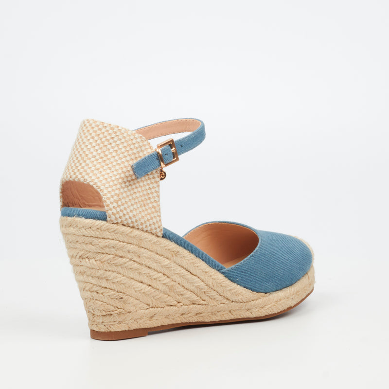 Miss Black Jojo 12 Wedge - Blue