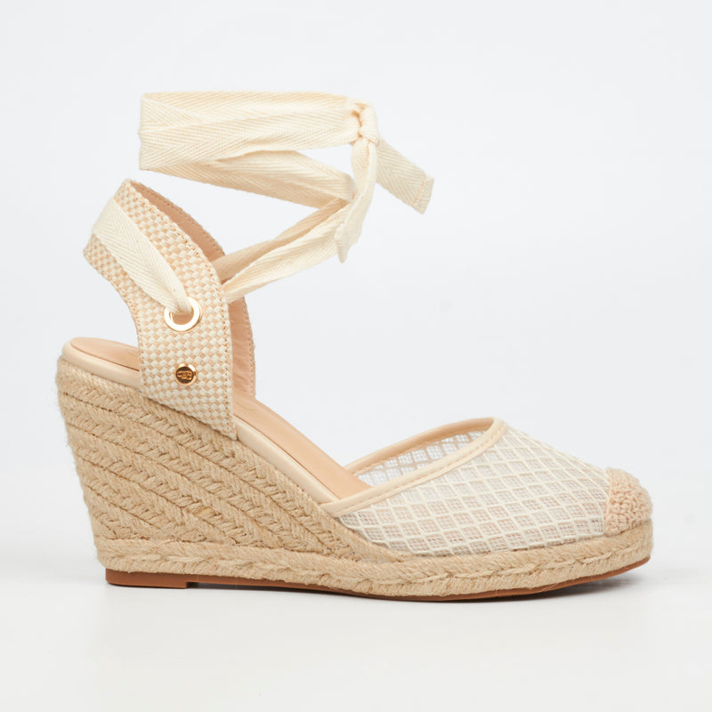 Miss Black Jojo 14 Wedge - Beige footwear Miss Black