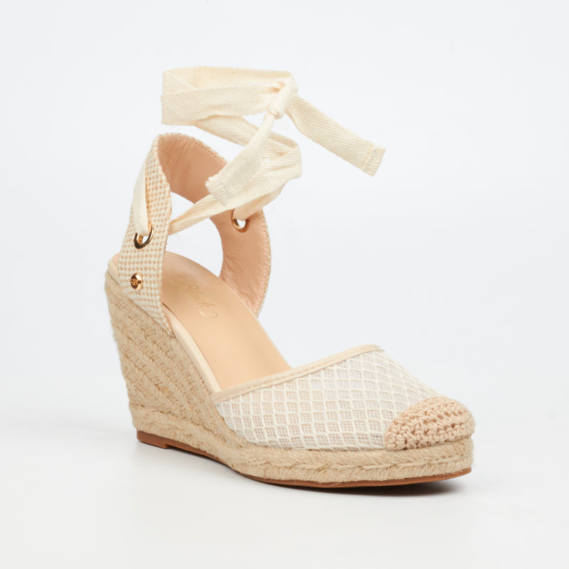 Miss Black Jojo 14 Wedge - Beige footwear Miss Black
