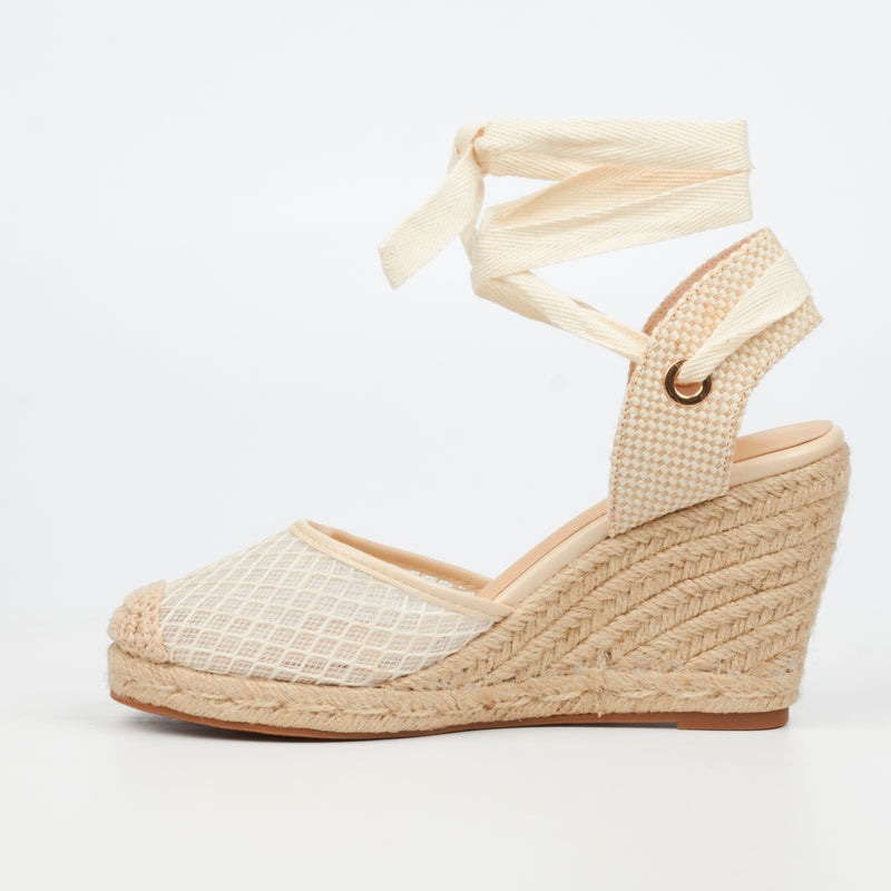 Miss Black Jojo 14 Wedge - Beige footwear Miss Black