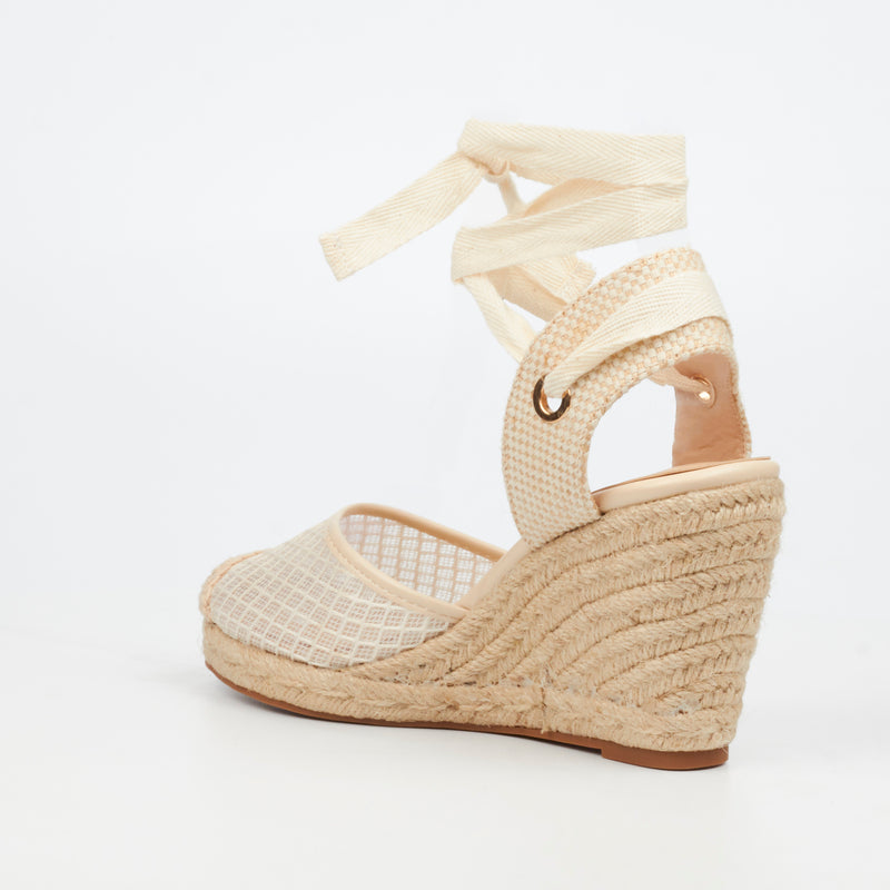 Miss Black Jojo 14 Wedge - Beige footwear Miss Black