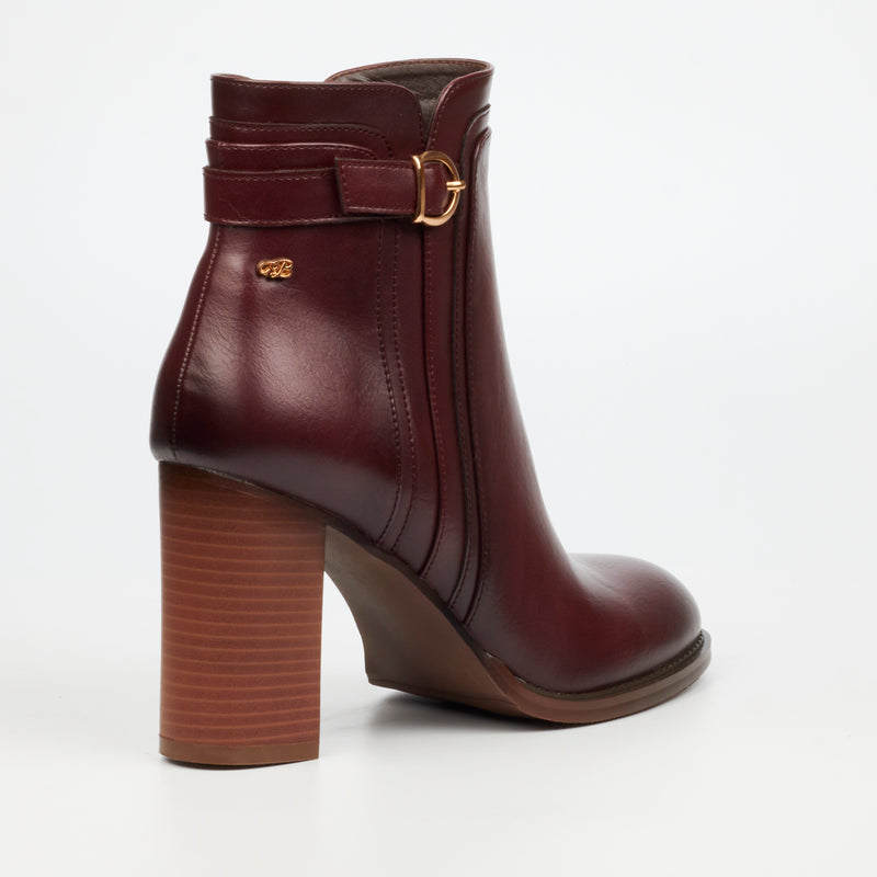 Miss Black Julia 1 Ankle Boot - Burgundy footwear Miss Black